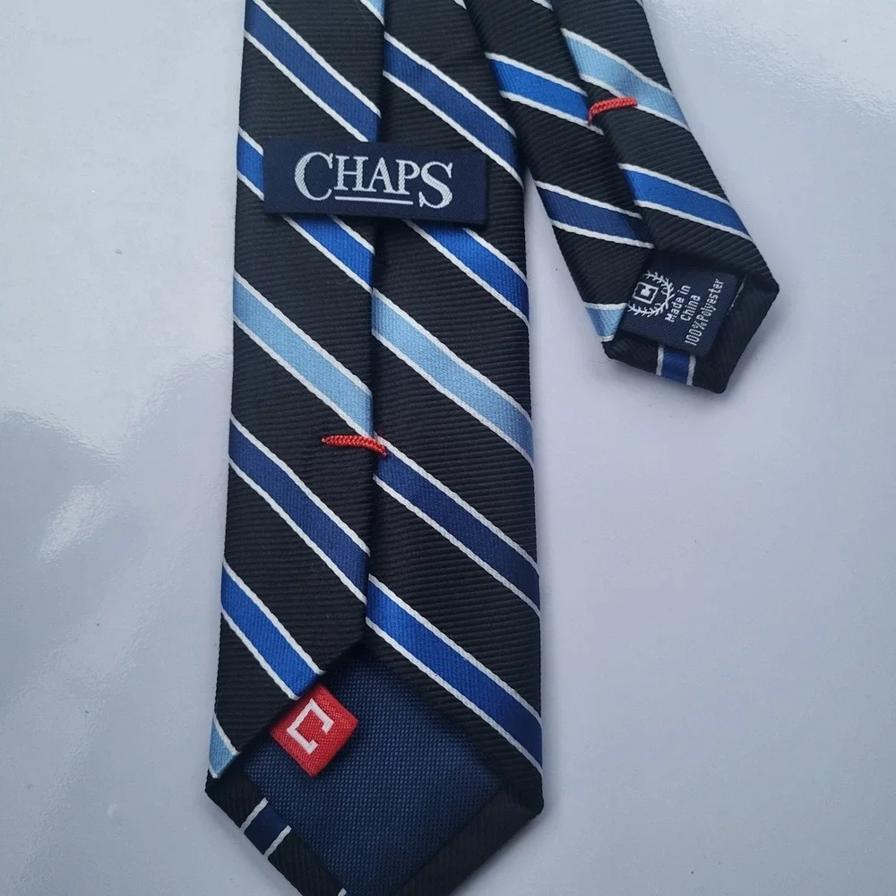 chaps‎ boys clip on tie blue stripes easter dressy